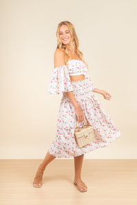 Falda Agatha Maxi Aquarella Pink