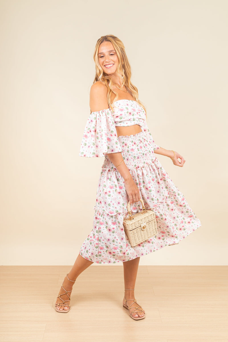 Falda Agatha Maxi Aquarella Pink