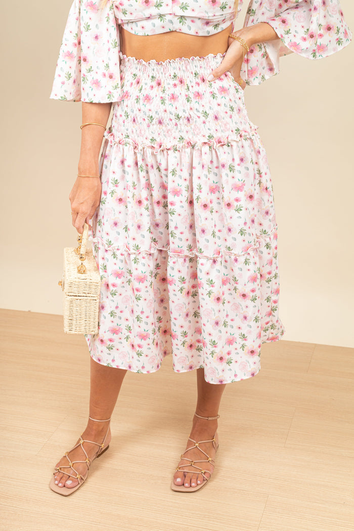 Falda Agatha Maxi Aquarella Pink