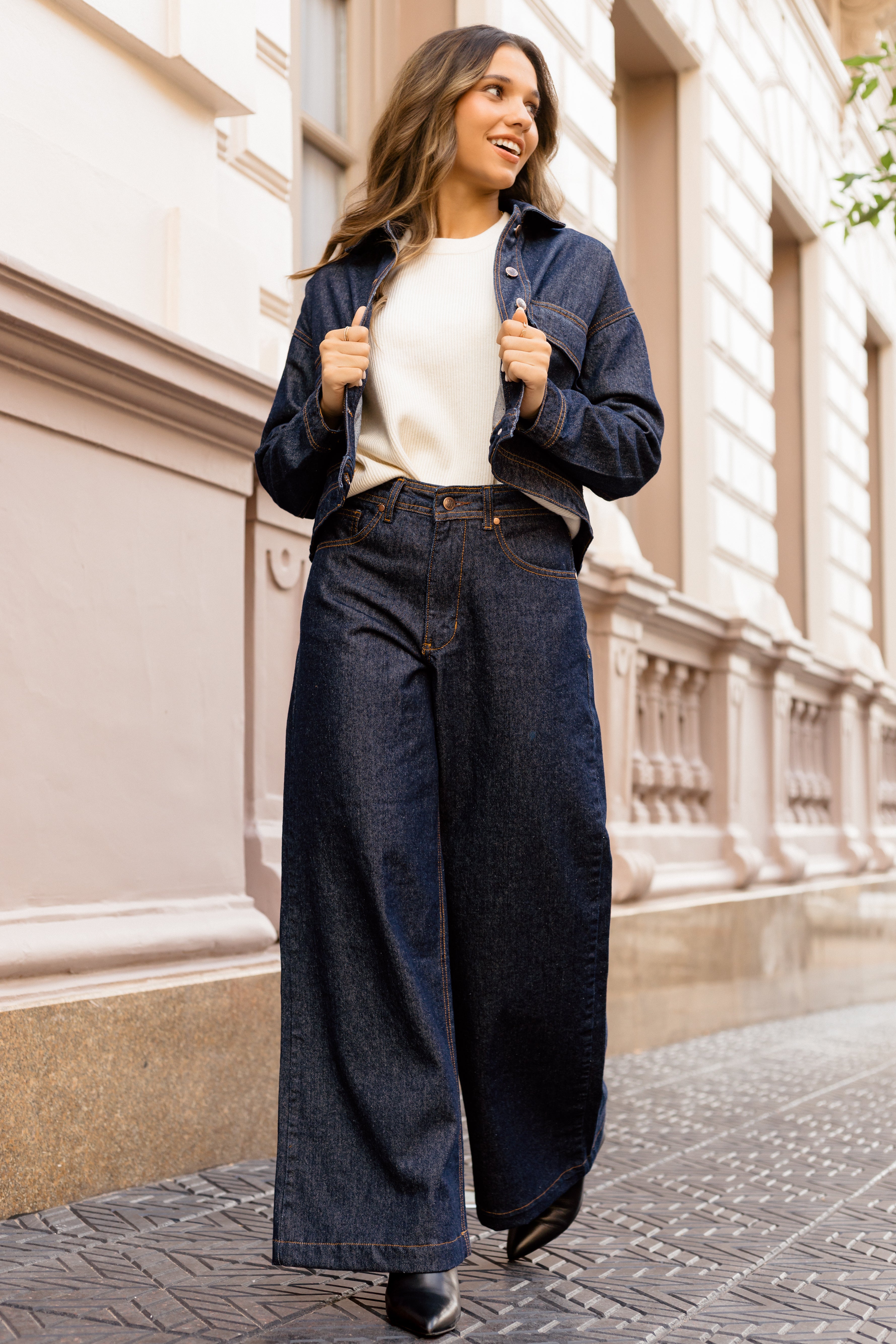 Jean Wide Deep Blue