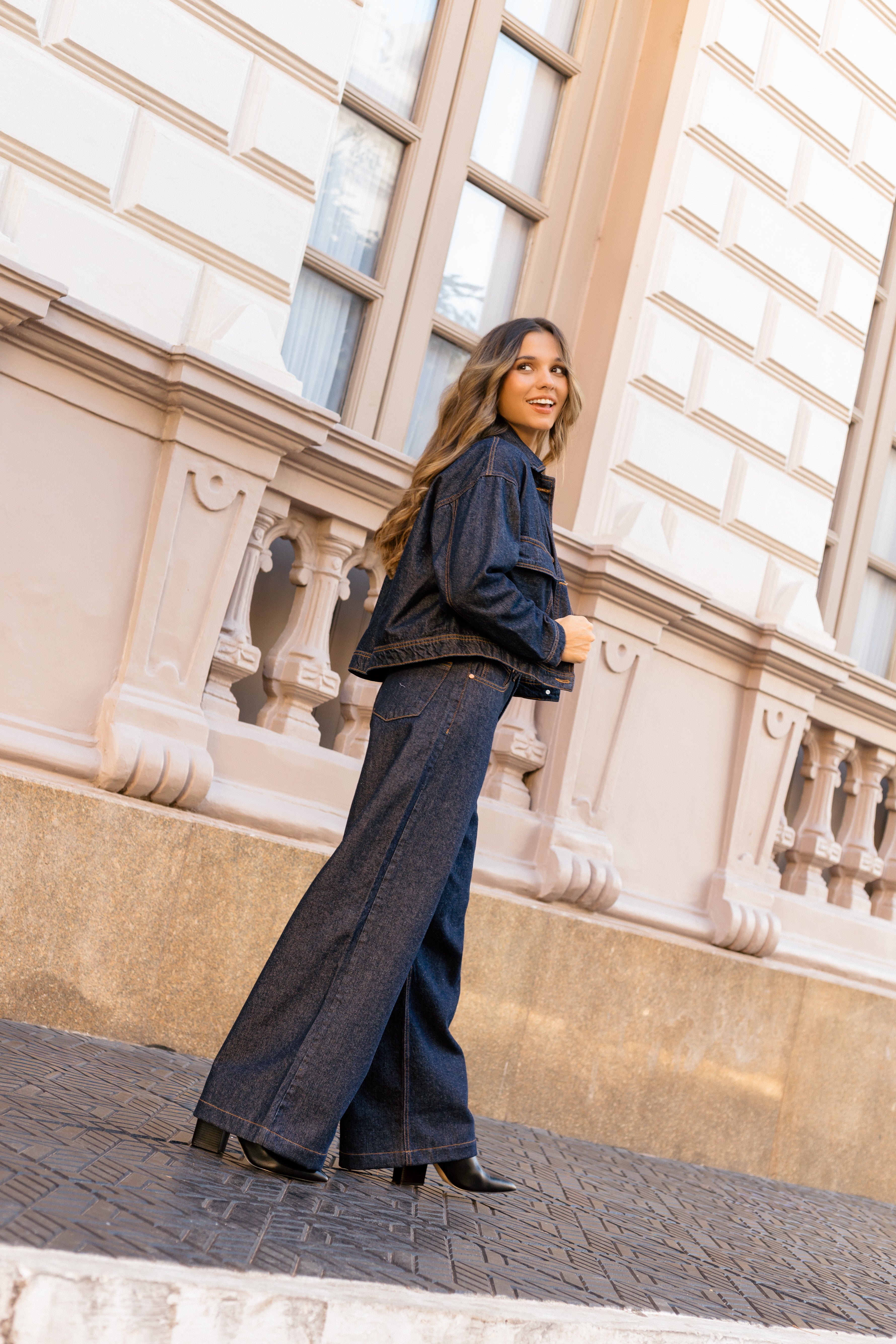 Jean Wide Deep Blue