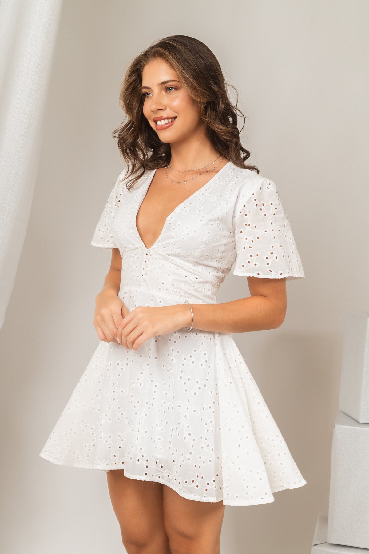 Vestido Sol Broderie Blanc