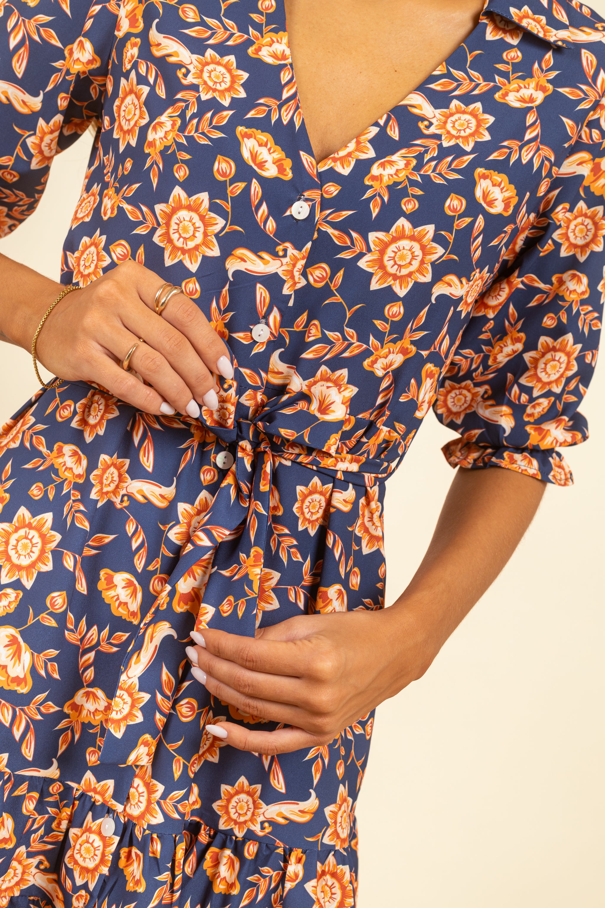 Vestido Marina Mini Abstract Gold
