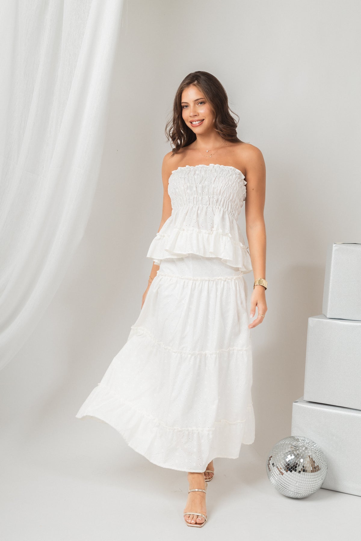 Falda Cassandra Broderie Ivory