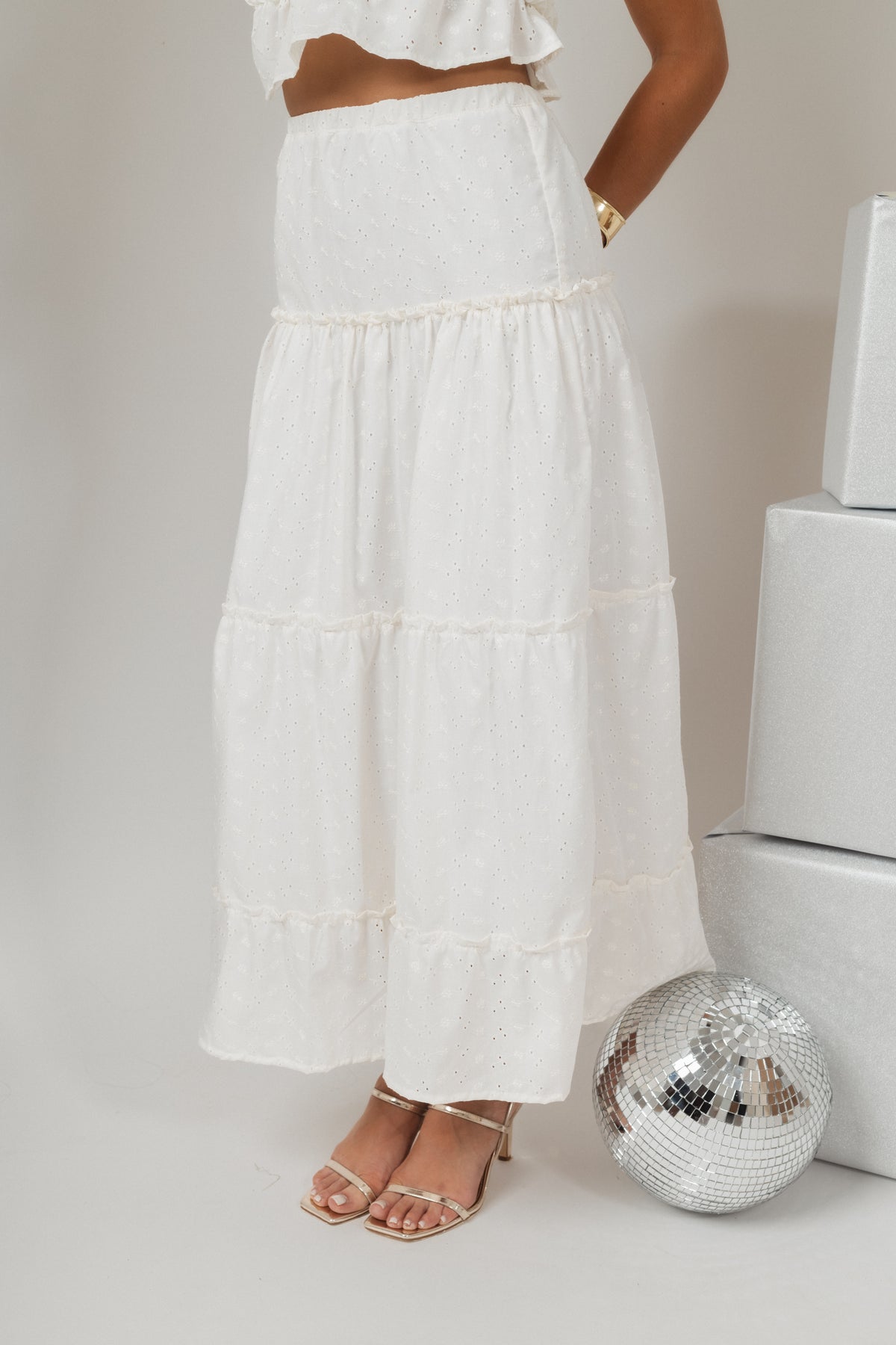 Falda Cassandra Broderie Ivory