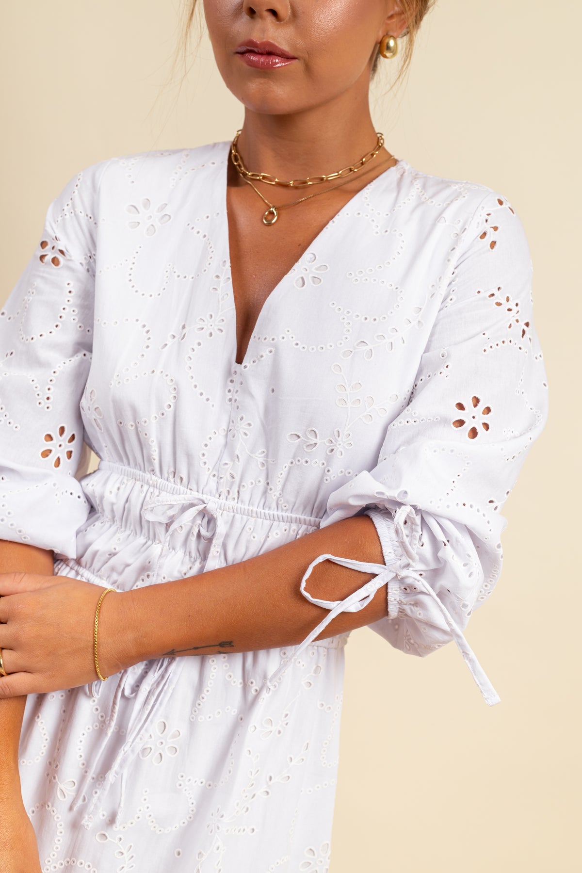 Vestido Clementina Broderie Blanc