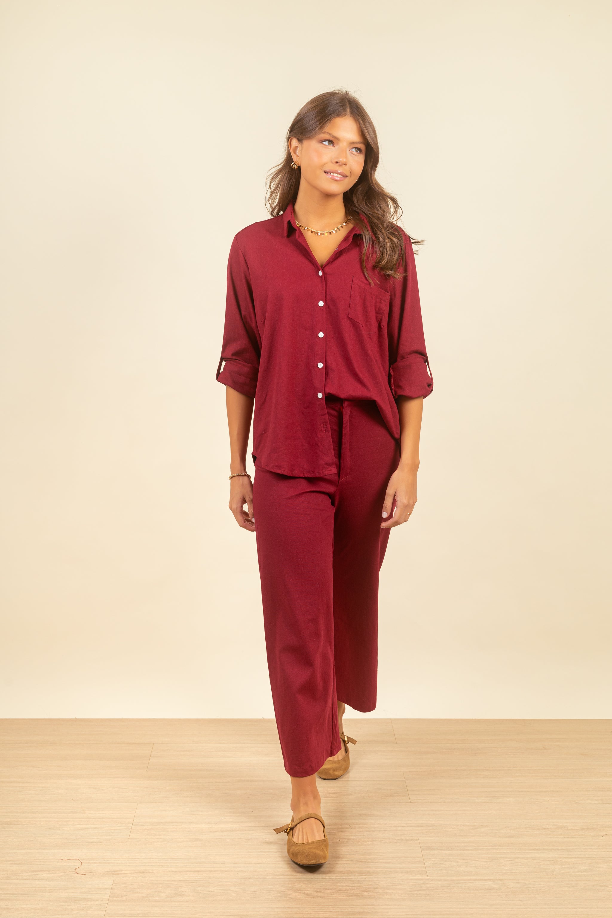 Camisa Valentina Merlot