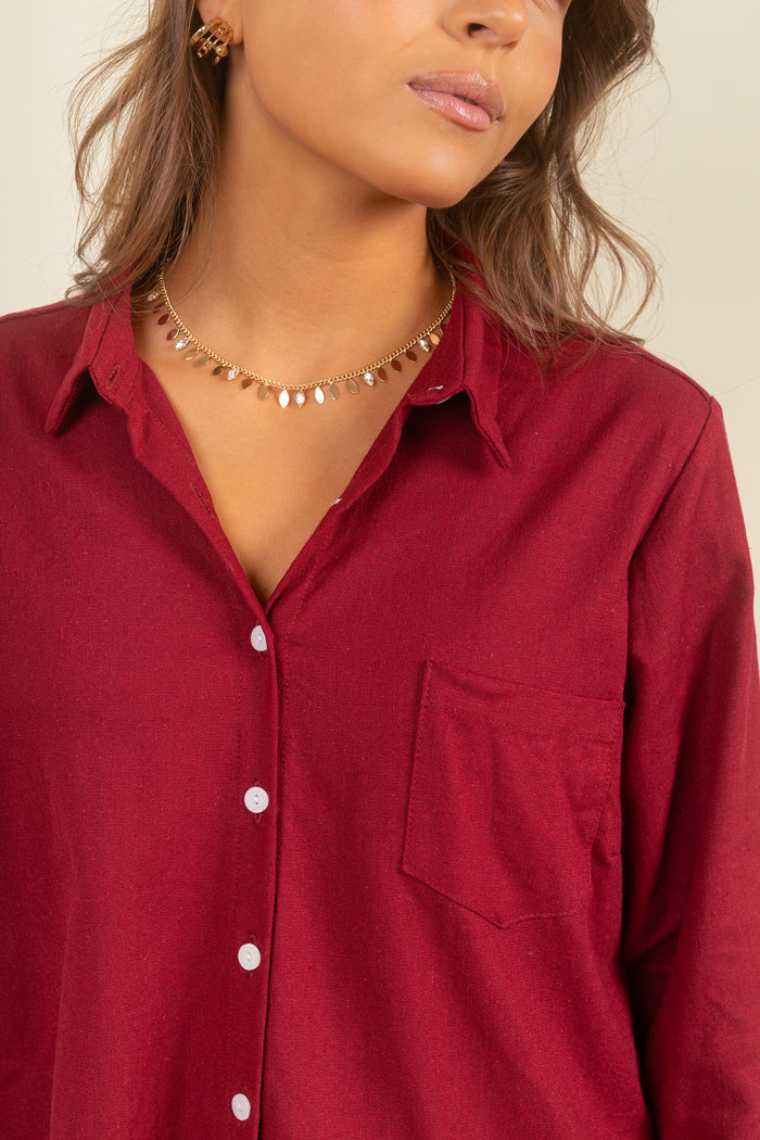 Camisa Valentina Merlot