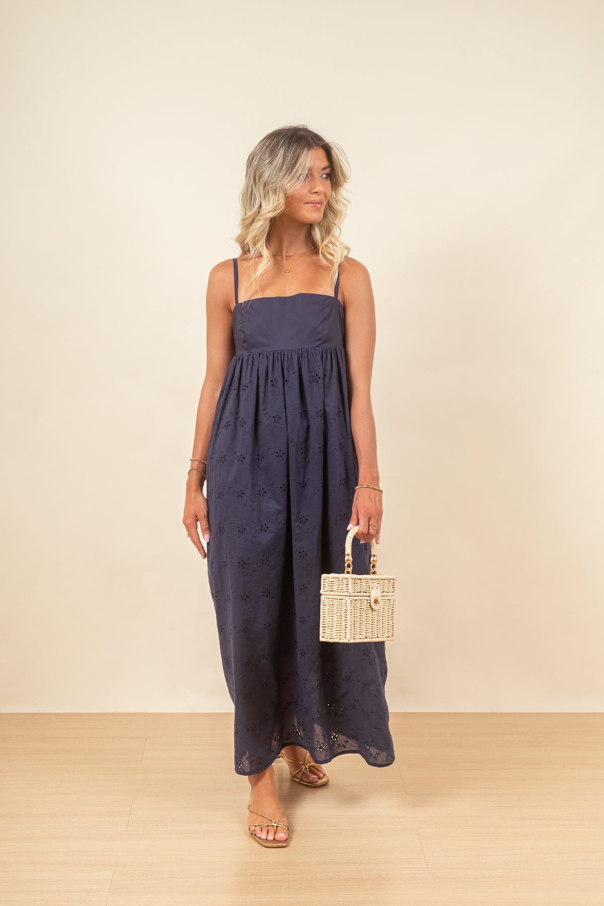 Vestido Katherine Broderie Navy