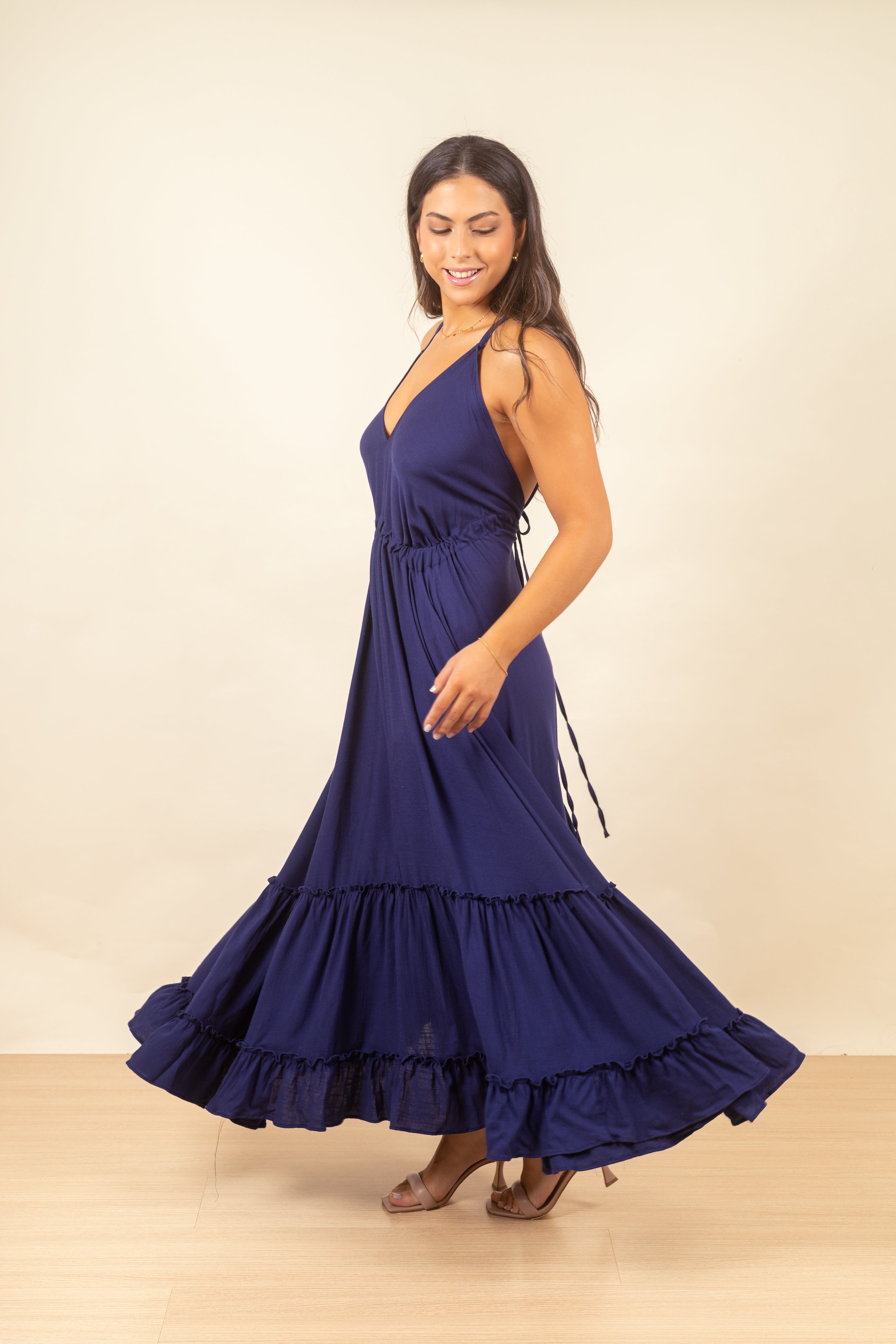 Vestido Paz Maxi Navy