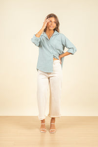 Camisa Valentina Green Stripes