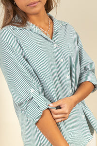 Camisa Valentina Green Stripes