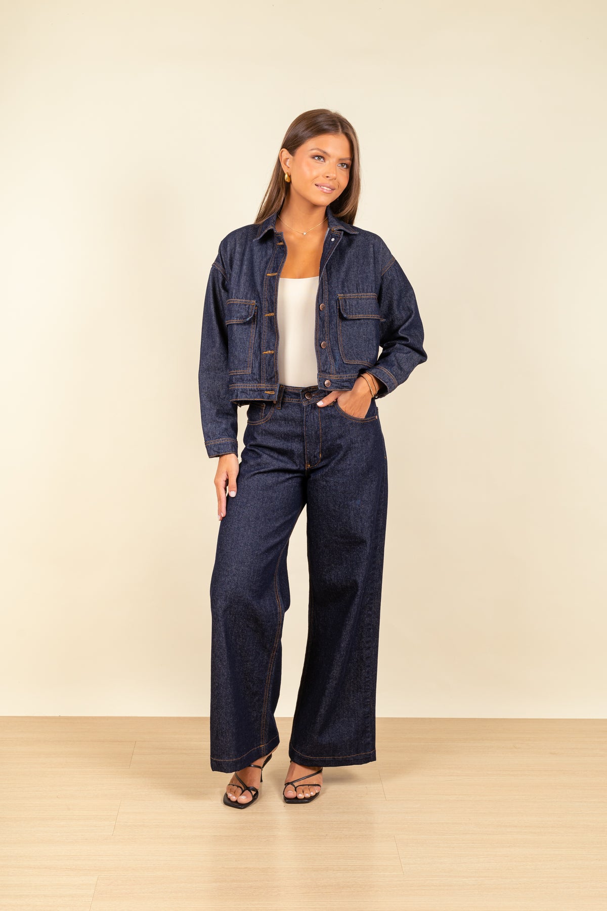 Jean Wide Deep Blue