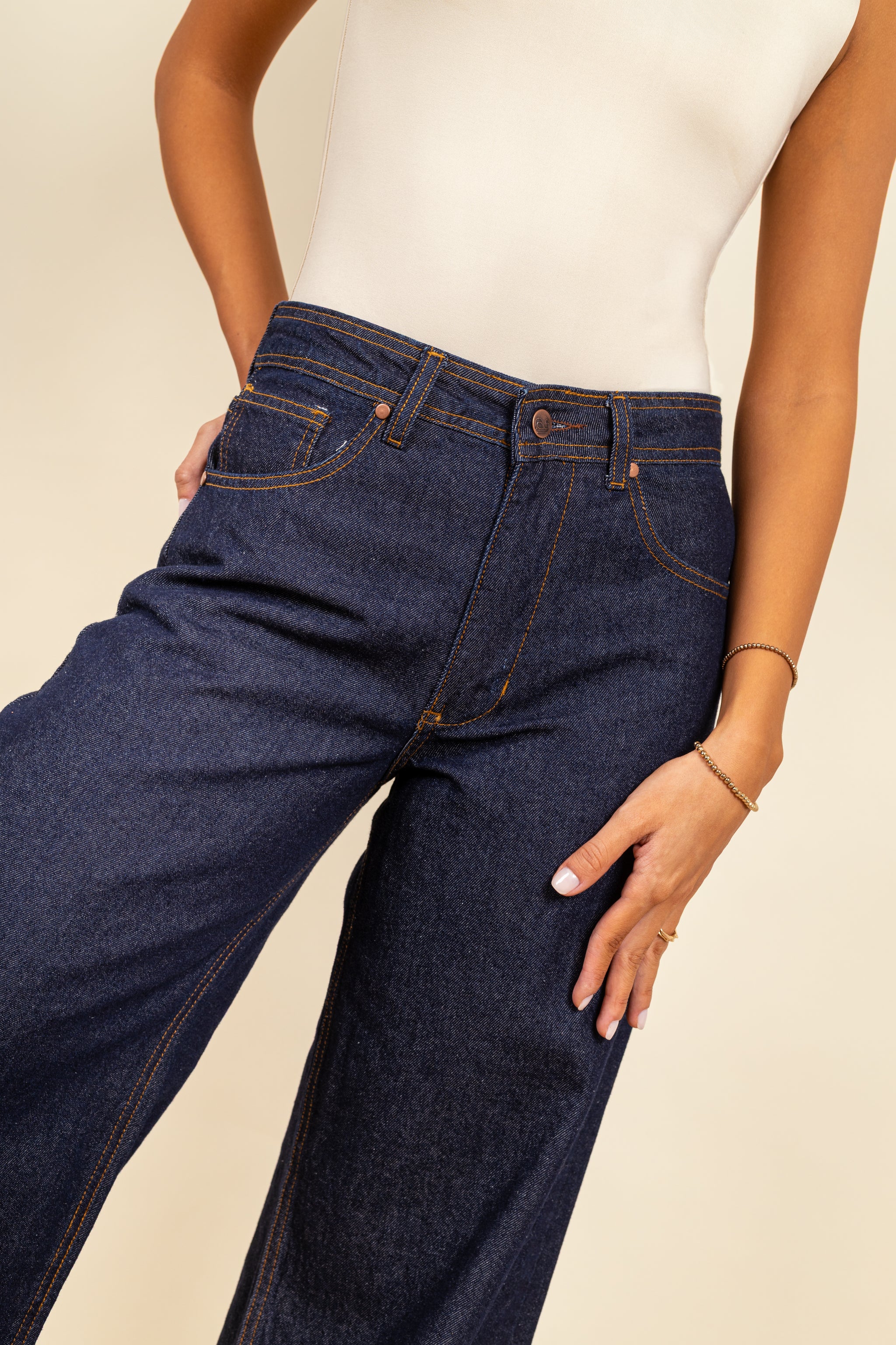 Jean Wide Deep Blue