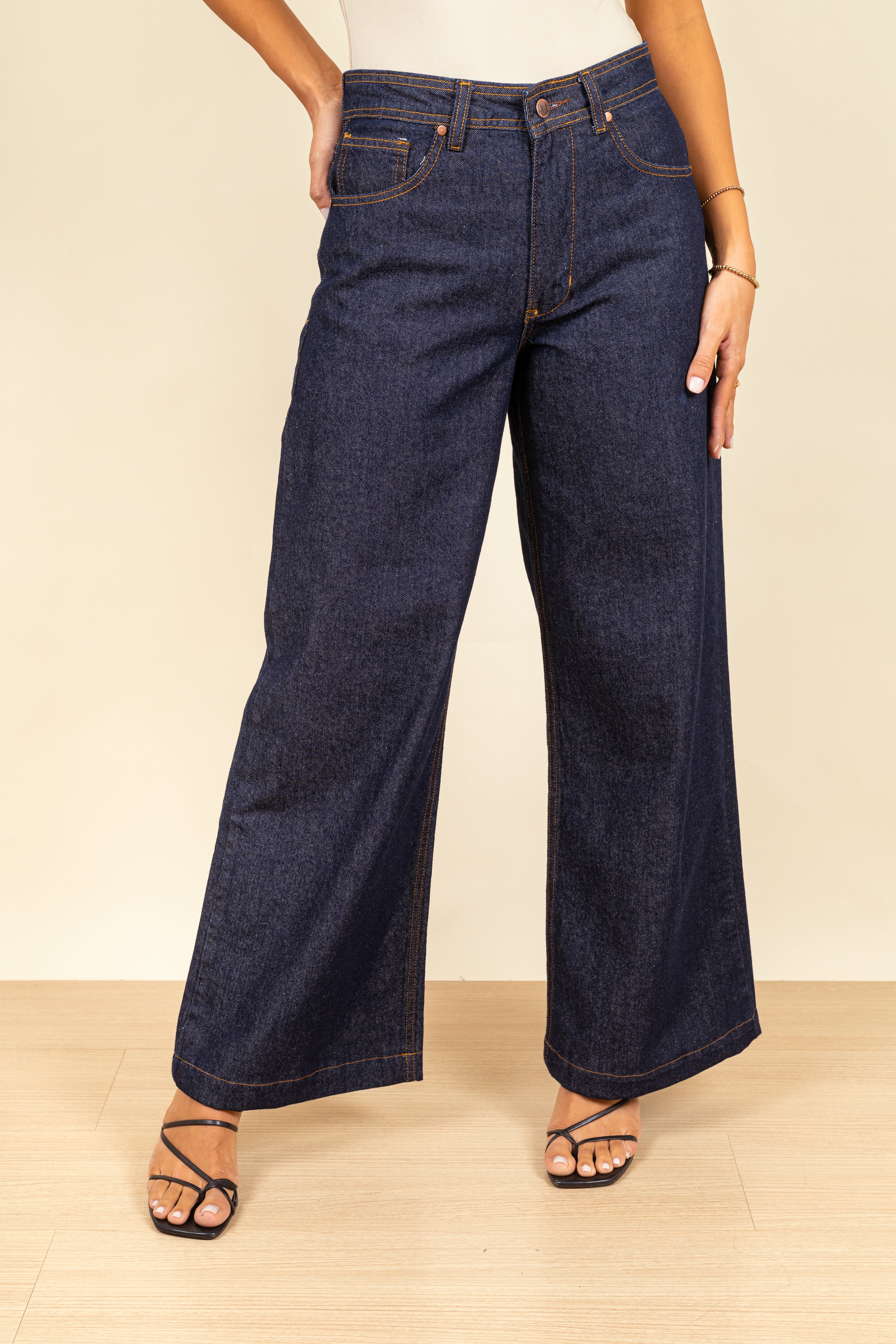 Jean Wide Deep Blue