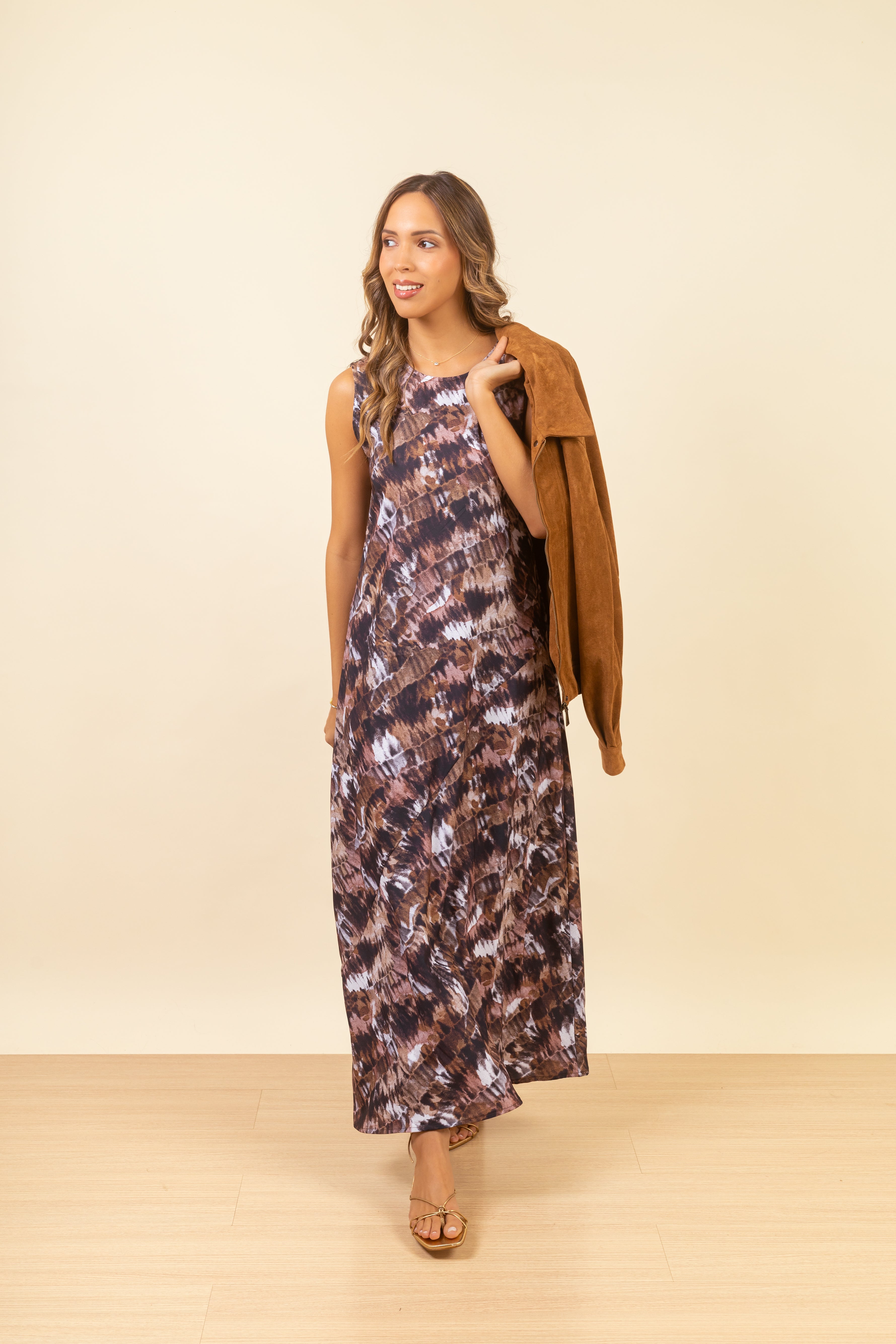 Vestido Tamara Abstract Brown
