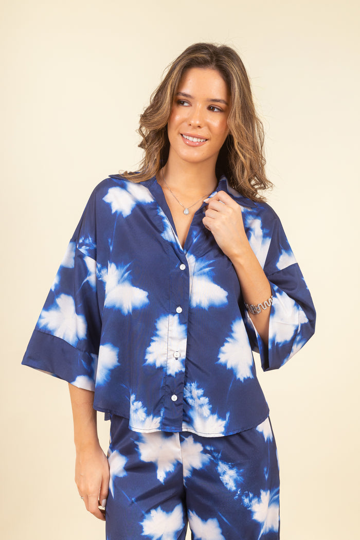 Camisa Tessa Watercolor Blue
