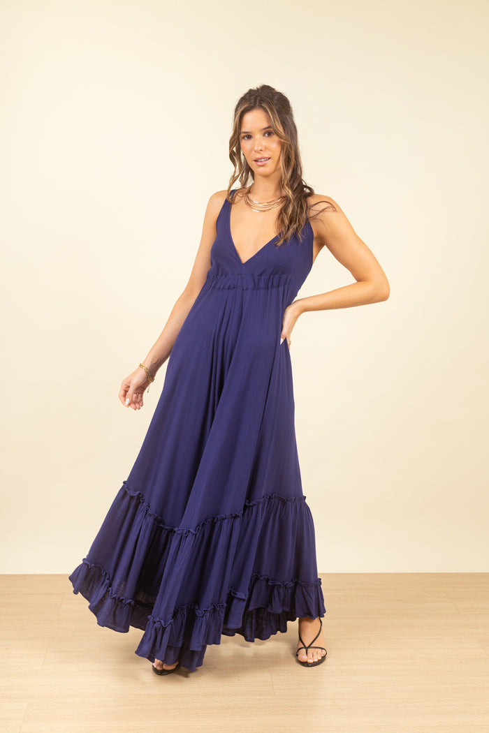 Vestido Paz Maxi Navy