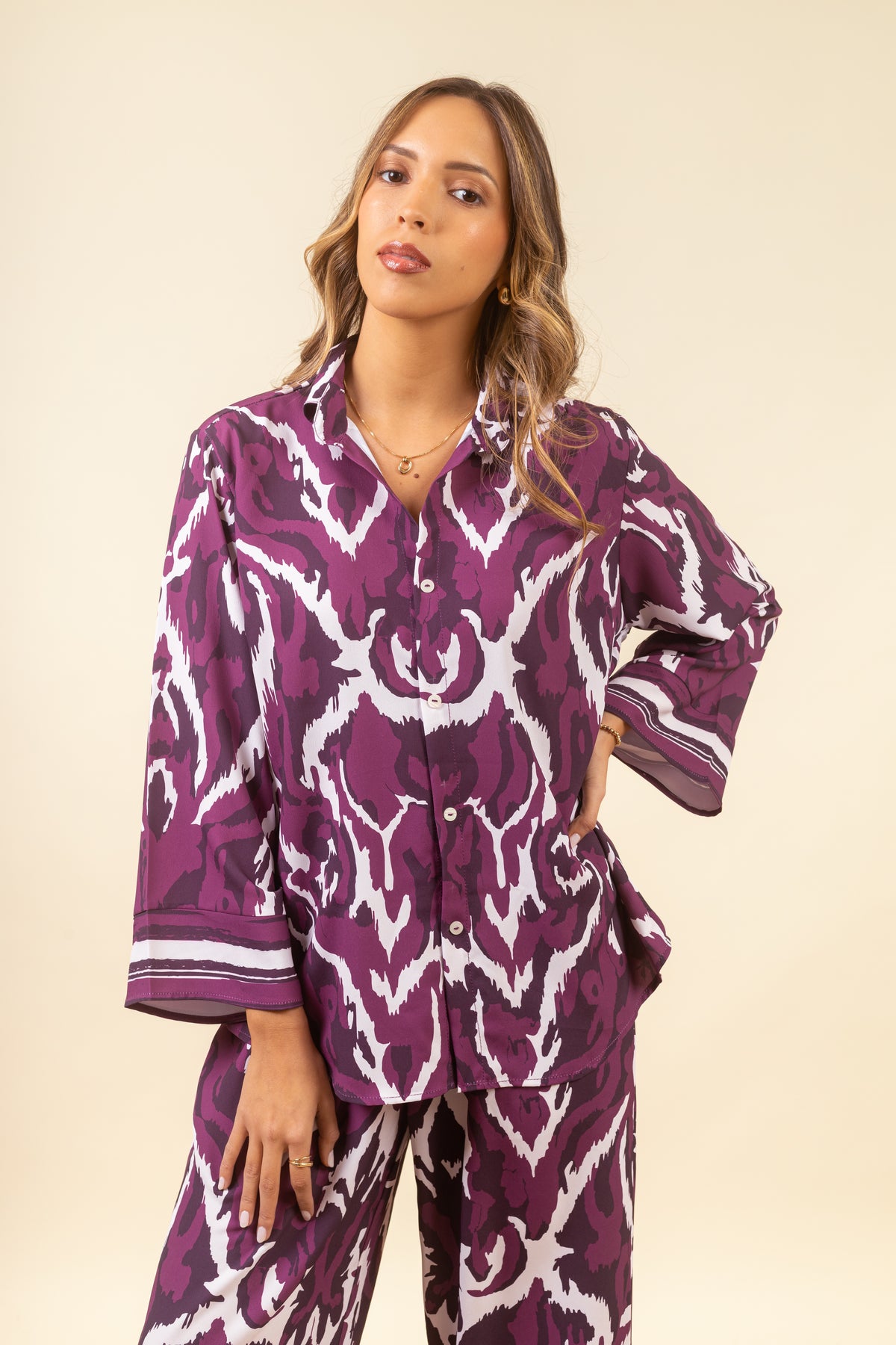Camisa Lidia Winter Merlot