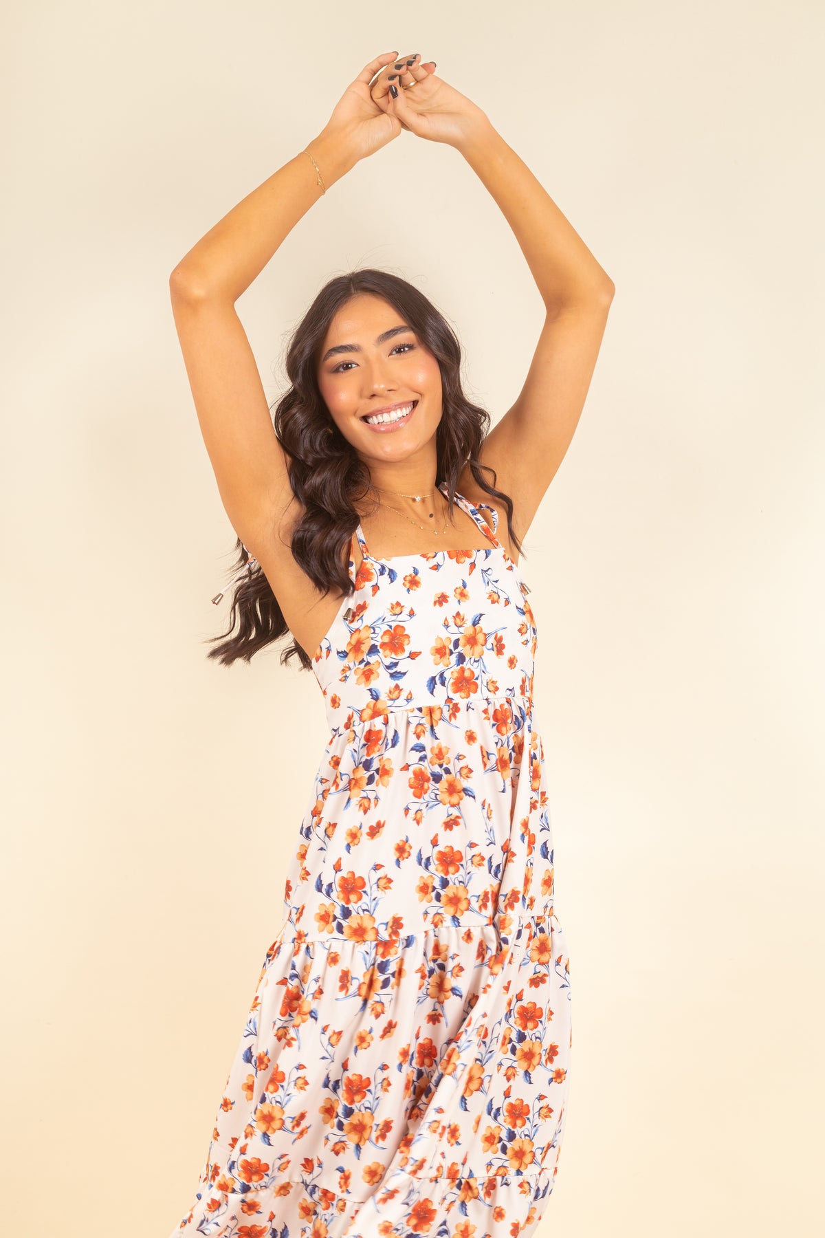 Vestido Annette Orange Flowers