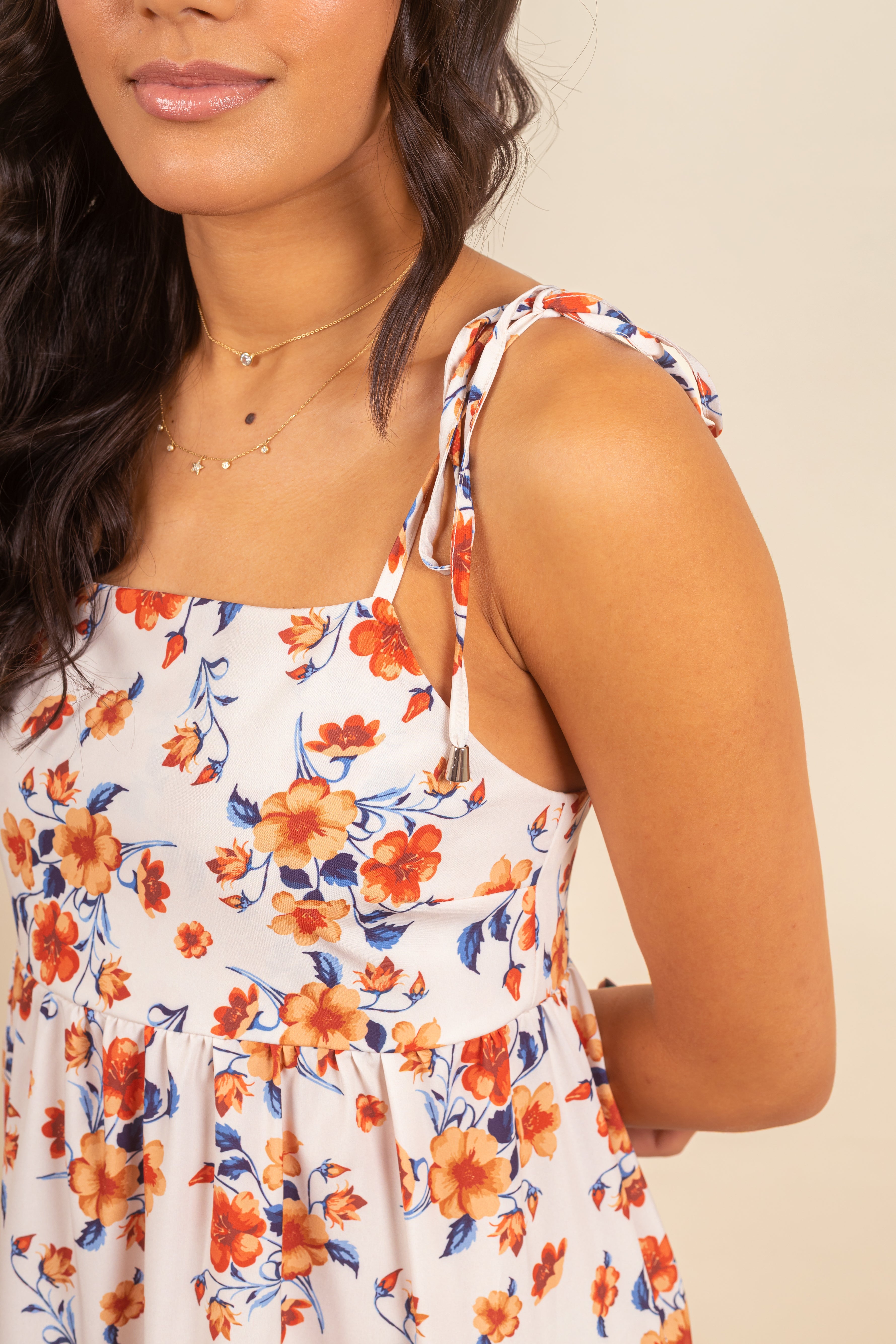 Vestido Annette Orange Flowers