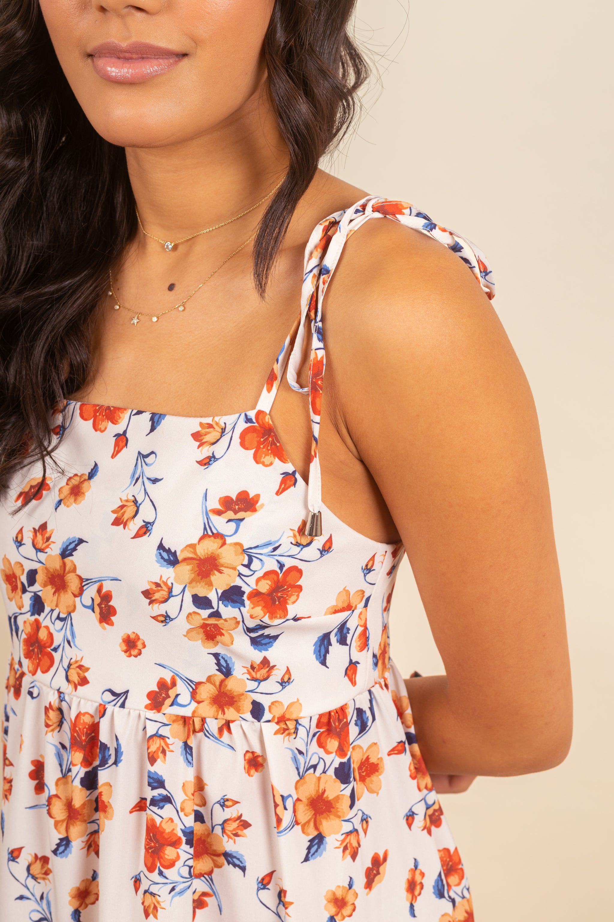 Vestido Annette Orange Flowers