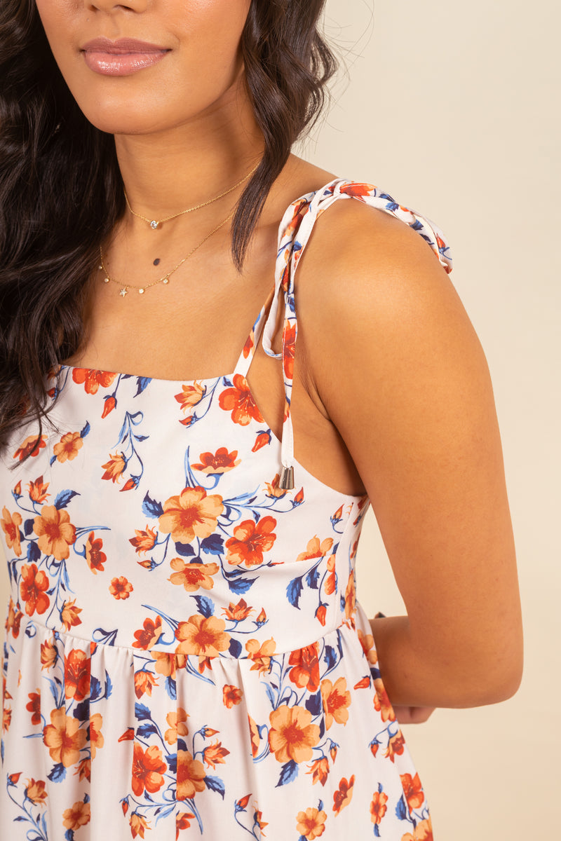 Vestido Annette Orange Flowers