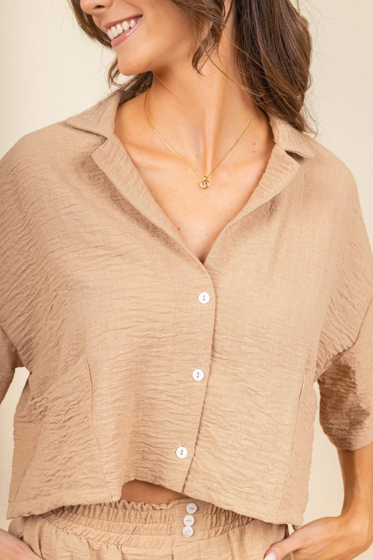 Camisa Elina Camel