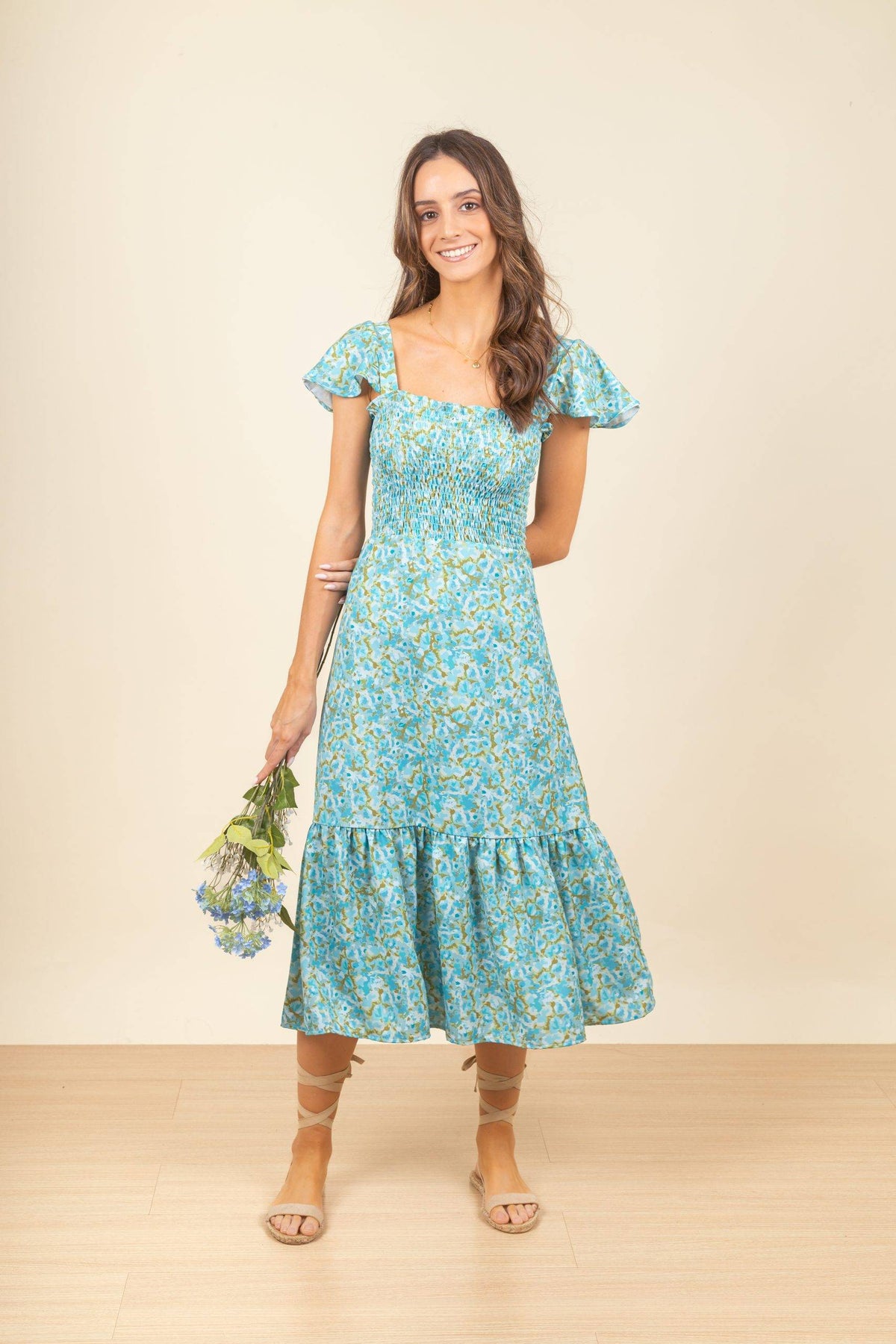 Vestido Bambi Midi Sea Mist