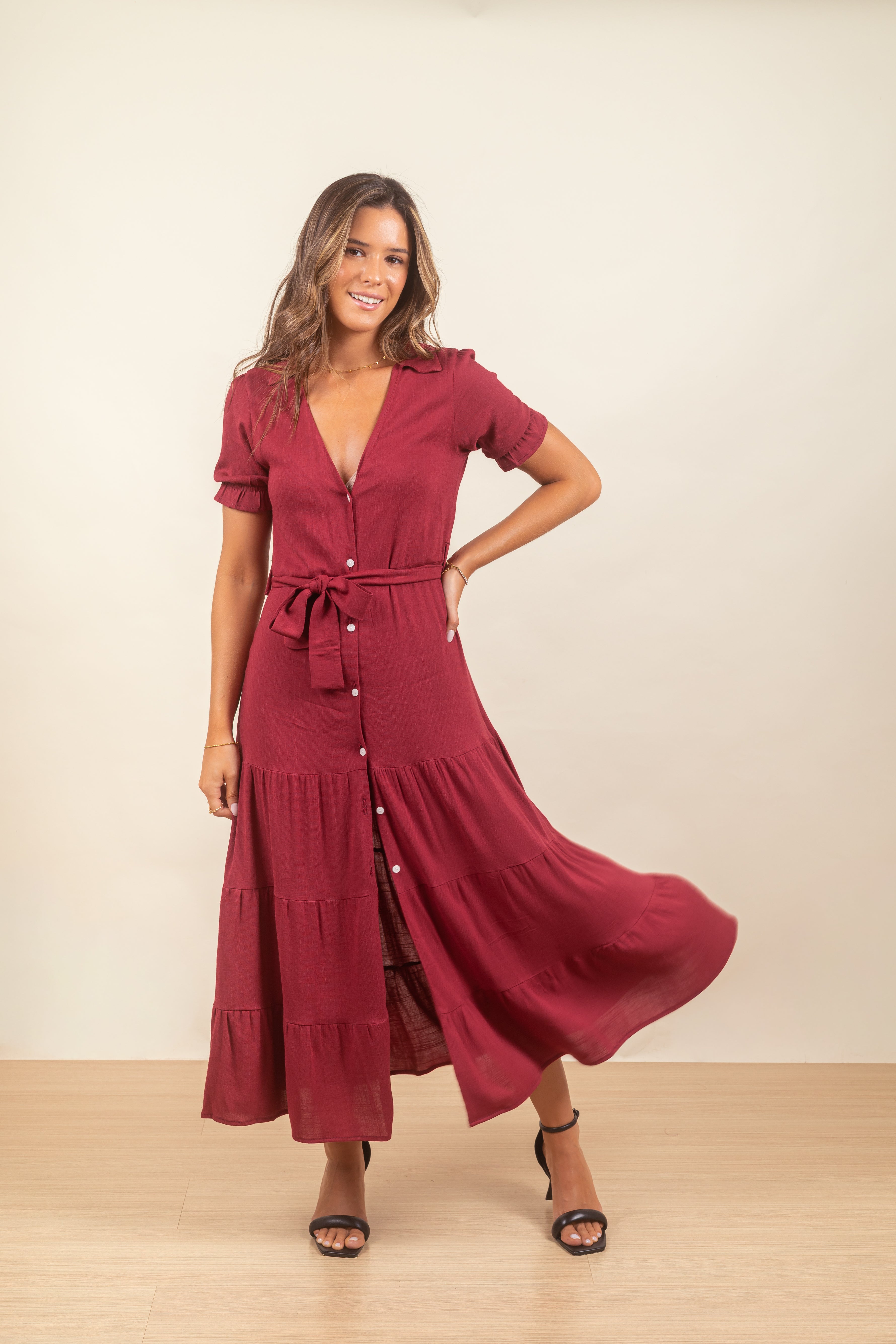 Vestido Marina Maxi Merlot