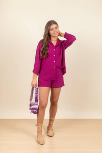 Short Belinda Raspberry