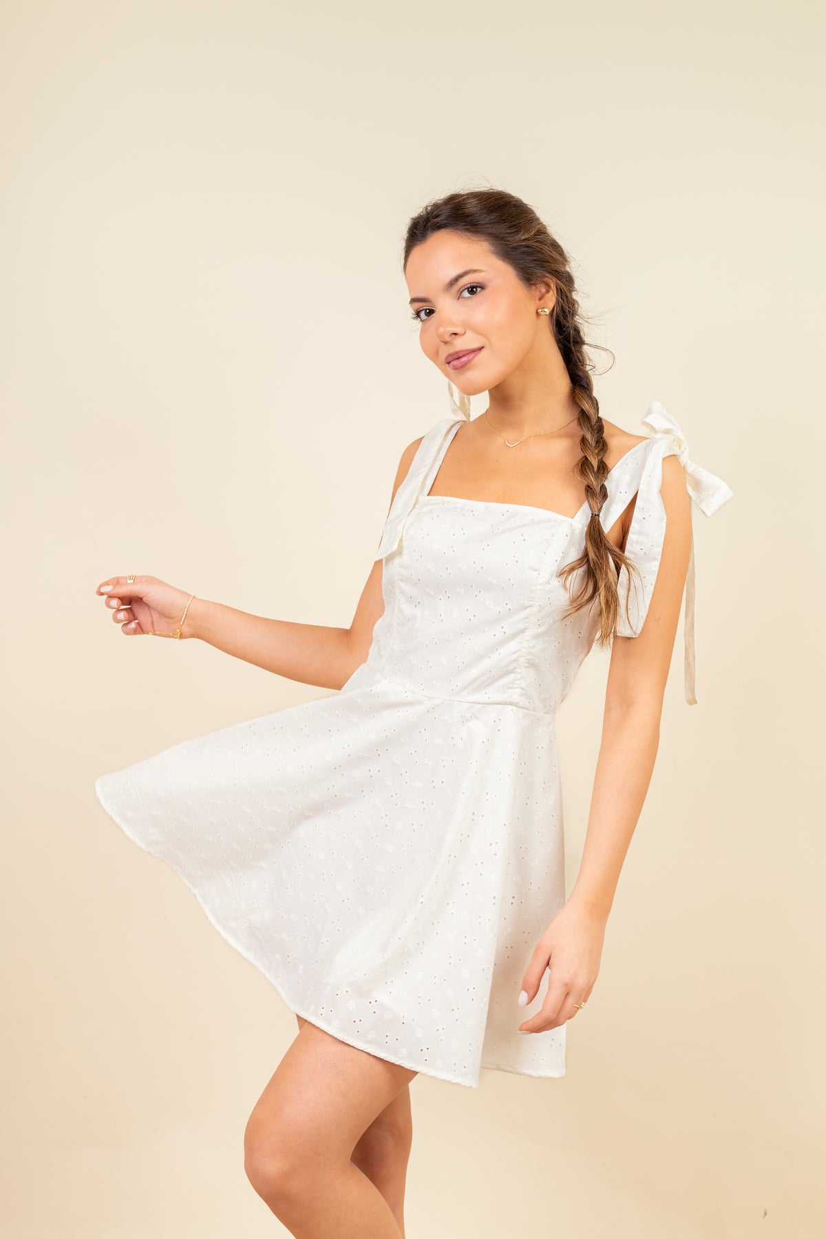Vestido Amira Broderie Blanc