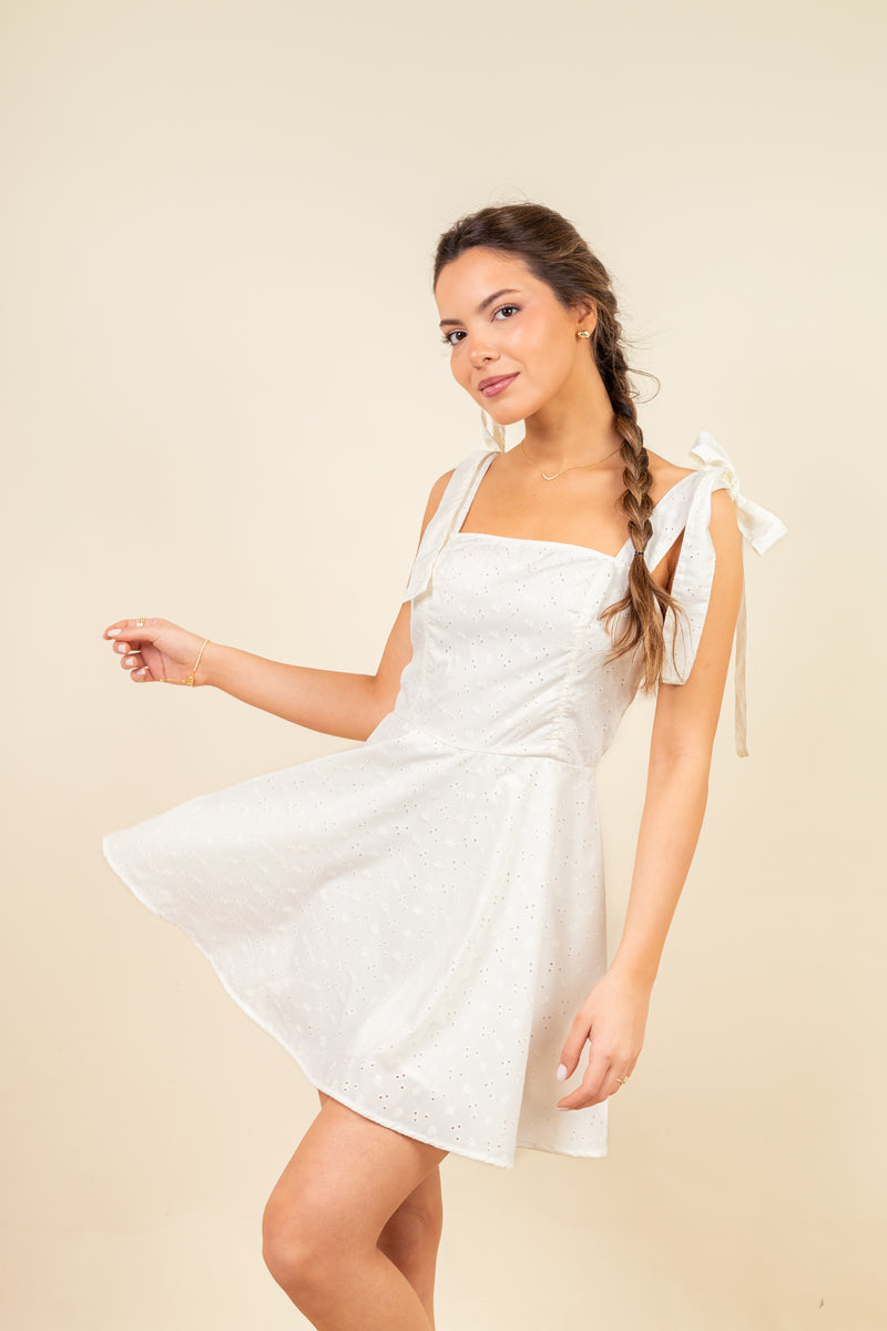 Vestido Amira Broderie Blanc