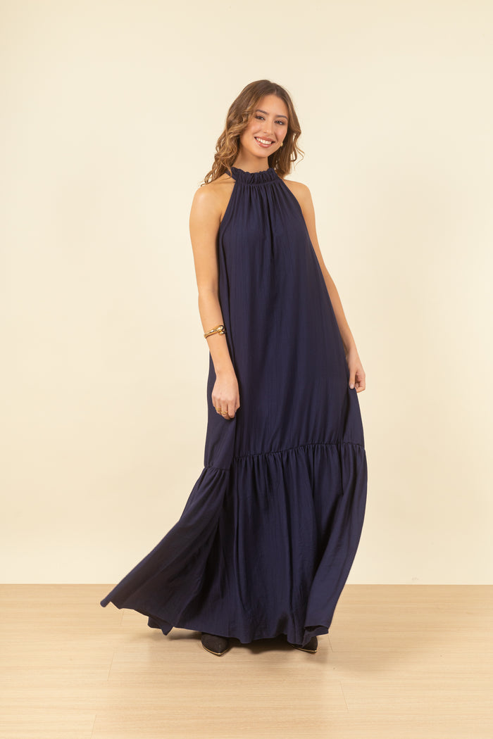 Vestido Violeta Maxi Navy