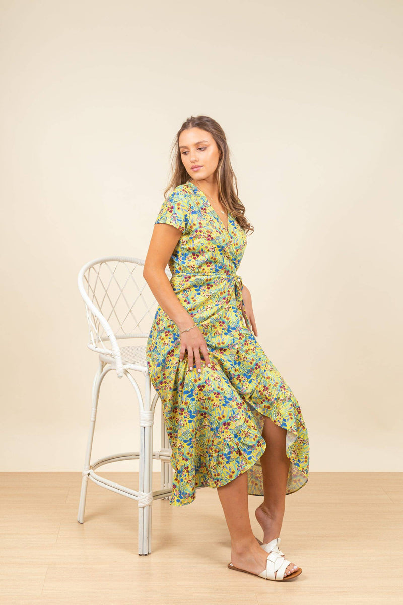 Vestido Amanda Midi Tropi Yellow