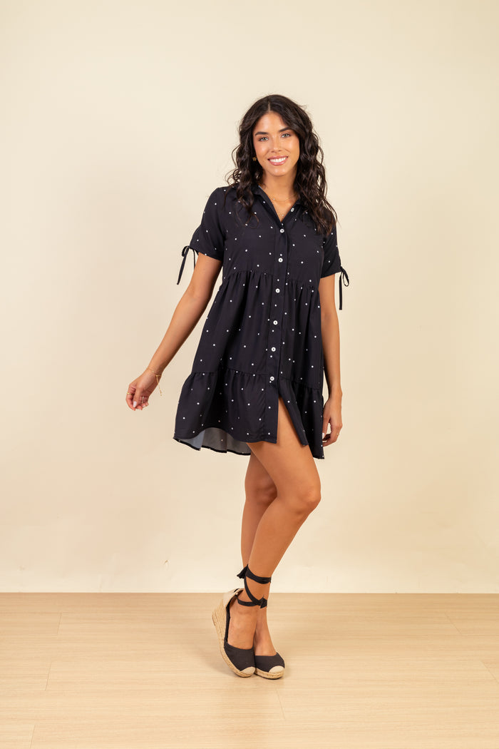 Vestido Caroline Mini Dotty Blanc