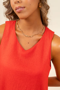 Vestido Charmaine Linen Ruby