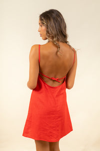 Vestido Kanzie Linen Ruby