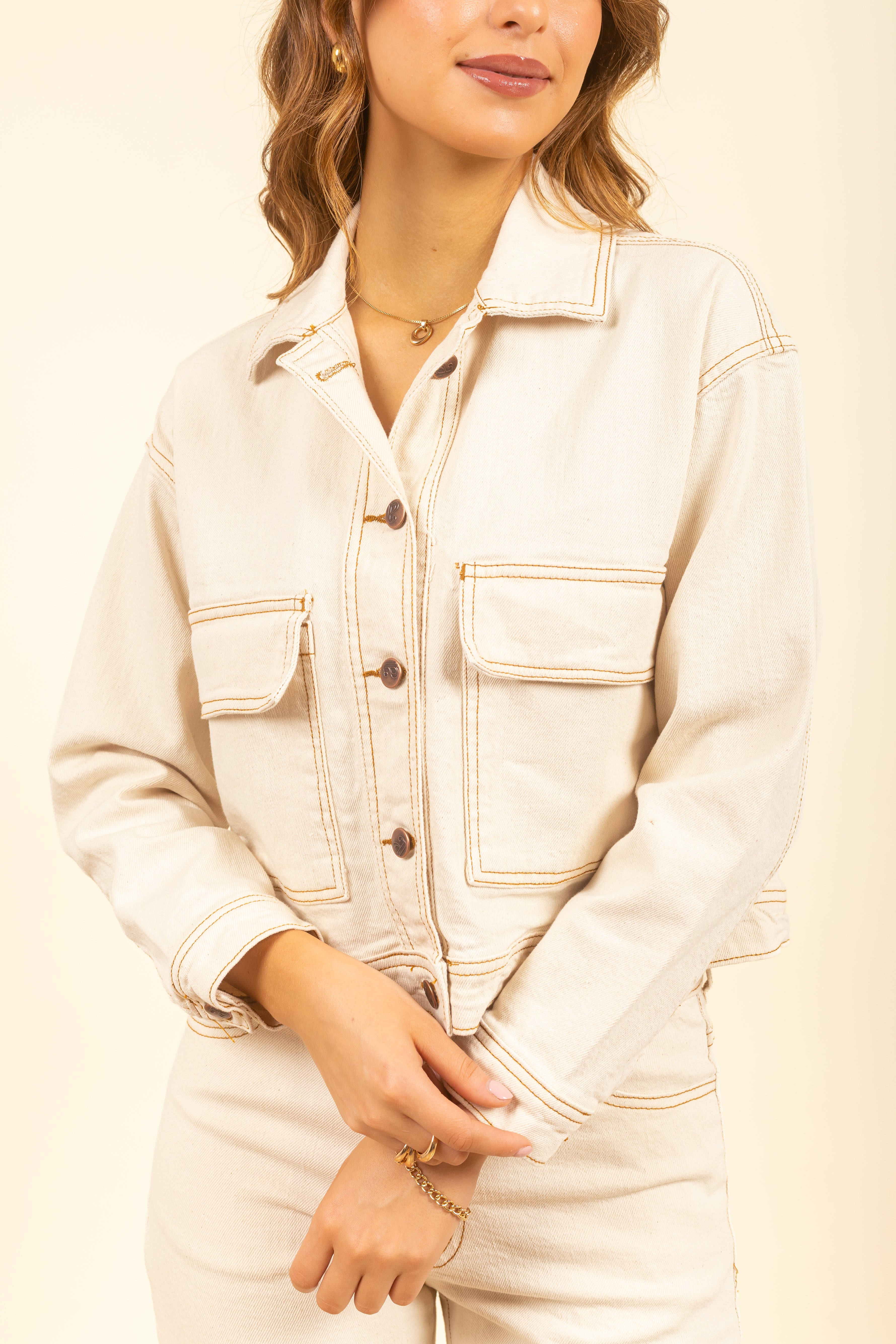 Campera Jamie Denim Ivory