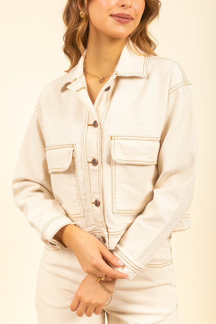 Campera Jamie Denim Ivory