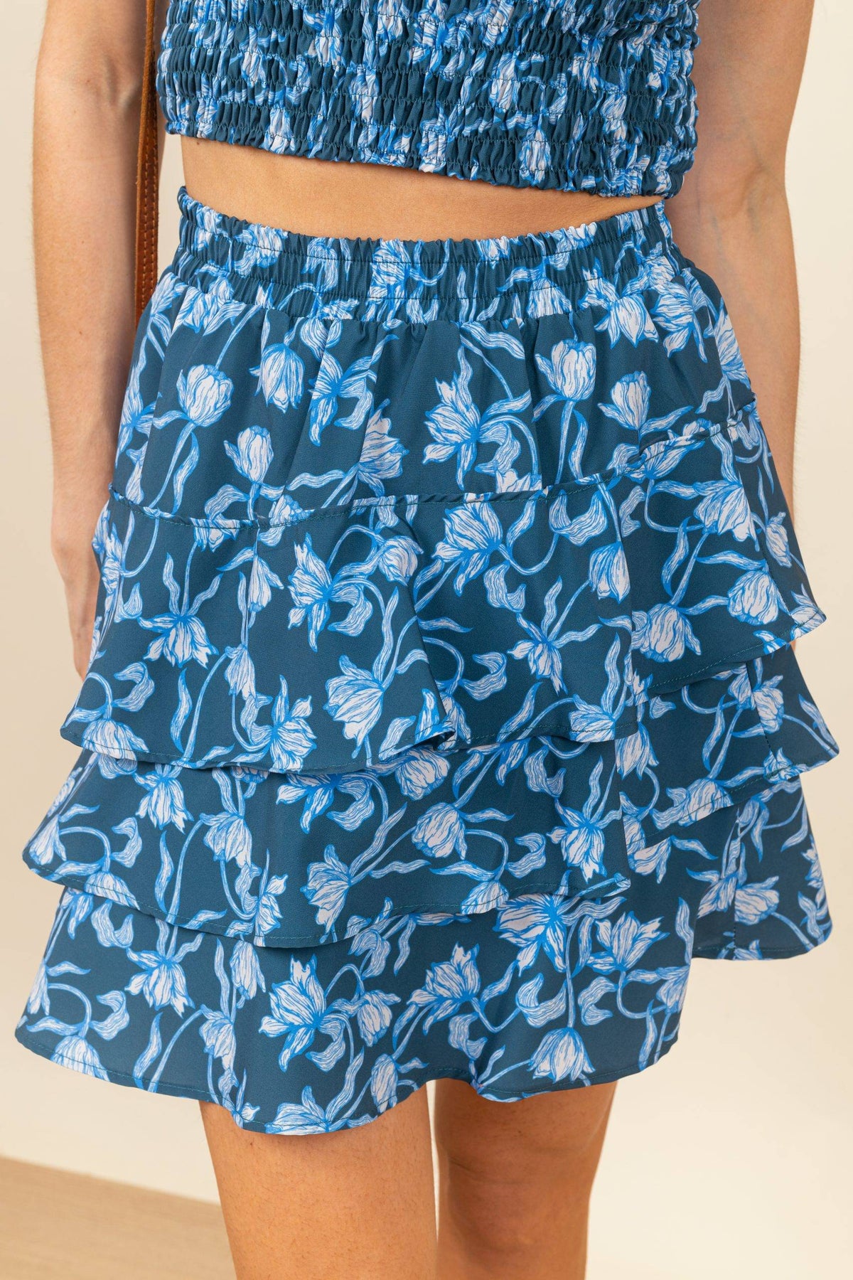 Falda Letty Teal Flowers